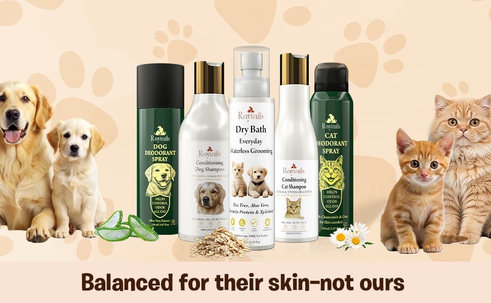 RayTails Waterless Dog Shampoo | Dry Bath Spray for Dogs, Puppies & Odor Control | RayTails RayTails dog shampoo bottle for itching hair fall shedding and odor control