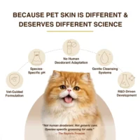 cat deodorant designed for pet skin biology and gentle care