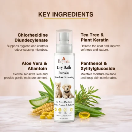 dry bath with natural ingredients for gentle pet care