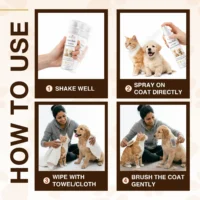 dry bath how to use spray wipe and brush routine