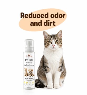 RayTails Waterless Dog Shampoo | Dry Bath Spray for Dogs, Puppies & Odor Control | RayTails Cat dry shampoo for reducing odor and dirt buildup