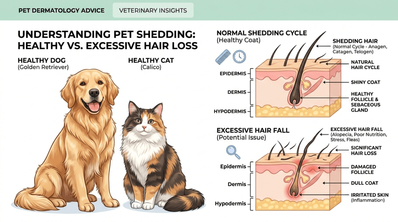 dog hair fall causes and coat health