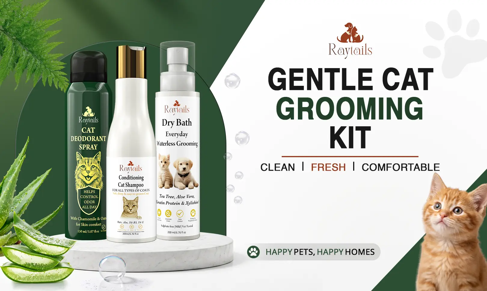 RayTails Gentle Cat Grooming Kit